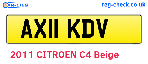 AX11KDV are the vehicle registration plates.