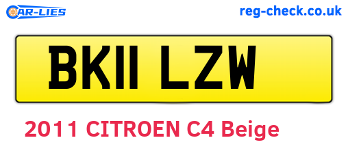 BK11LZW are the vehicle registration plates.