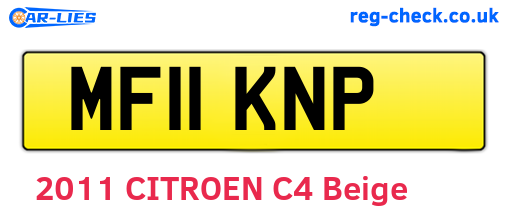 MF11KNP are the vehicle registration plates.