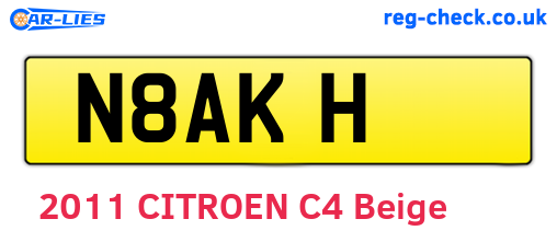 N8AKH are the vehicle registration plates.