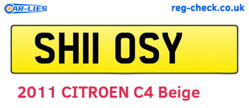 SH11OSY are the vehicle registration plates.