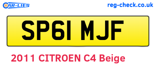 SP61MJF are the vehicle registration plates.