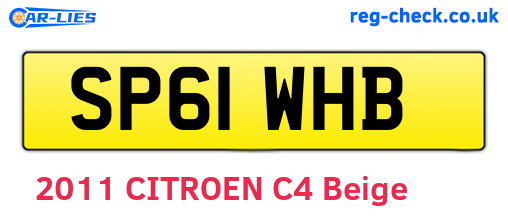 SP61WHB are the vehicle registration plates.