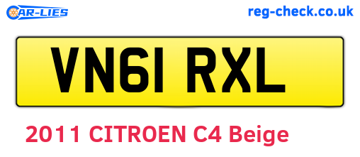 VN61RXL are the vehicle registration plates.