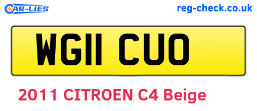 WG11CUO are the vehicle registration plates.