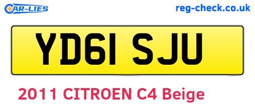 YD61SJU are the vehicle registration plates.