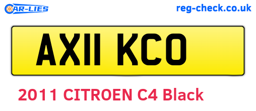 AX11KCO are the vehicle registration plates.