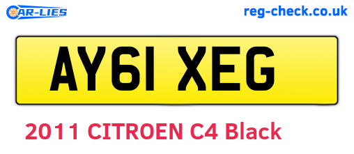 AY61XEG are the vehicle registration plates.