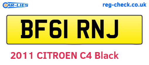 BF61RNJ are the vehicle registration plates.