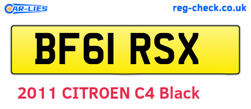 BF61RSX are the vehicle registration plates.