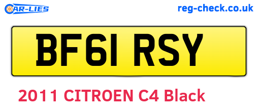 BF61RSY are the vehicle registration plates.