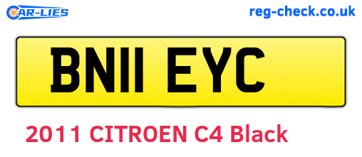 BN11EYC are the vehicle registration plates.