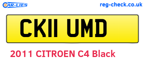 CK11UMD are the vehicle registration plates.