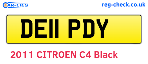 DE11PDY are the vehicle registration plates.