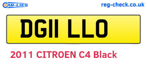 DG11LLO are the vehicle registration plates.