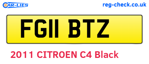 FG11BTZ are the vehicle registration plates.