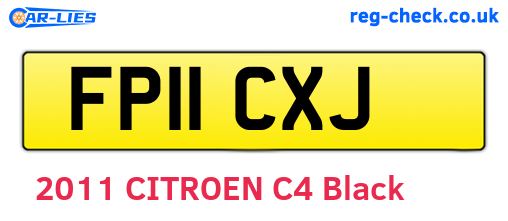 FP11CXJ are the vehicle registration plates.