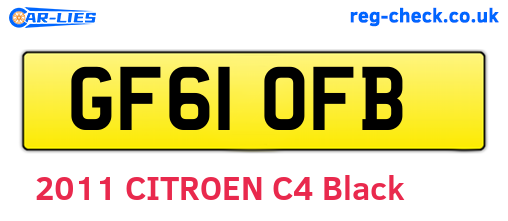 GF61OFB are the vehicle registration plates.