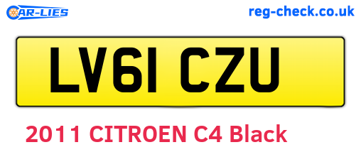 LV61CZU are the vehicle registration plates.