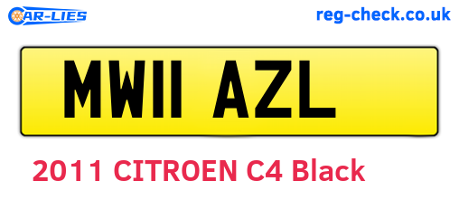 MW11AZL are the vehicle registration plates.