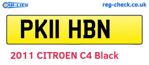 PK11HBN are the vehicle registration plates.