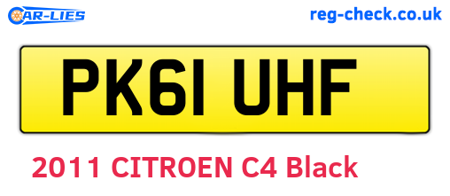 PK61UHF are the vehicle registration plates.