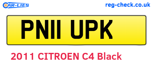 PN11UPK are the vehicle registration plates.