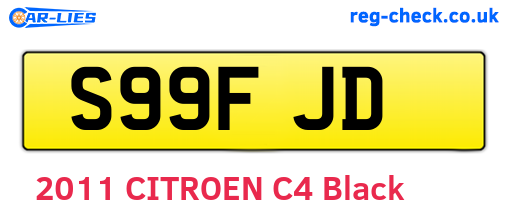 S99FJD are the vehicle registration plates.