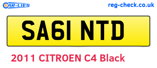 SA61NTD are the vehicle registration plates.