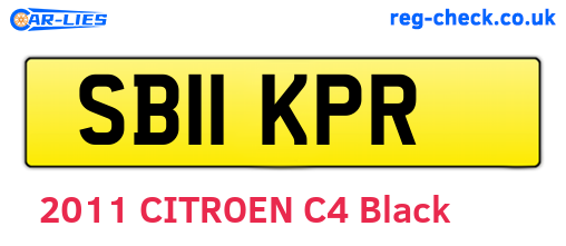 SB11KPR are the vehicle registration plates.