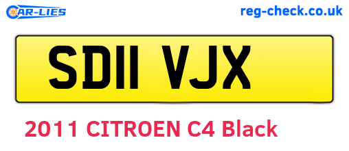 SD11VJX are the vehicle registration plates.