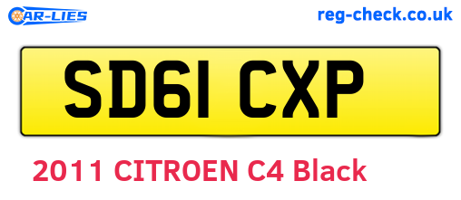SD61CXP are the vehicle registration plates.