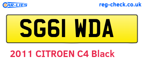 SG61WDA are the vehicle registration plates.