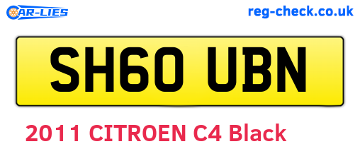 SH60UBN are the vehicle registration plates.