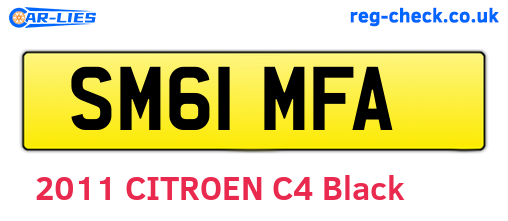 SM61MFA are the vehicle registration plates.