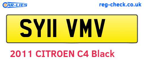 SY11VMV are the vehicle registration plates.