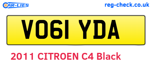 VO61YDA are the vehicle registration plates.
