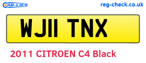 WJ11TNX are the vehicle registration plates.