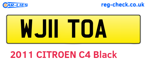 WJ11TOA are the vehicle registration plates.