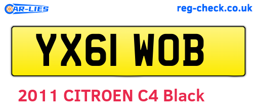 YX61WOB are the vehicle registration plates.