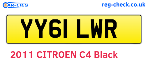 YY61LWR are the vehicle registration plates.