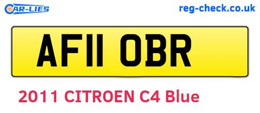 AF11OBR are the vehicle registration plates.