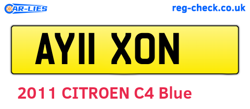 AY11XON are the vehicle registration plates.