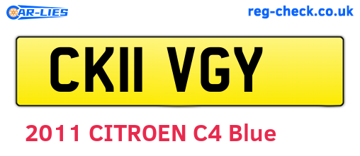 CK11VGY are the vehicle registration plates.