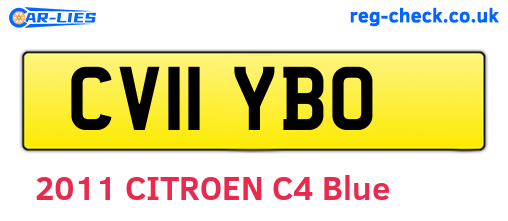 CV11YBO are the vehicle registration plates.
