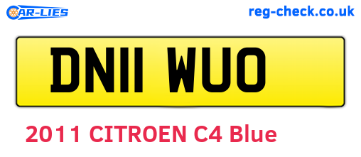 DN11WUO are the vehicle registration plates.