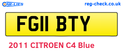 FG11BTY are the vehicle registration plates.