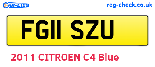 FG11SZU are the vehicle registration plates.