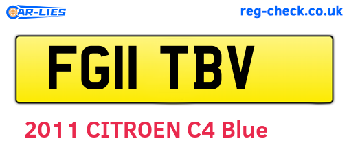 FG11TBV are the vehicle registration plates.