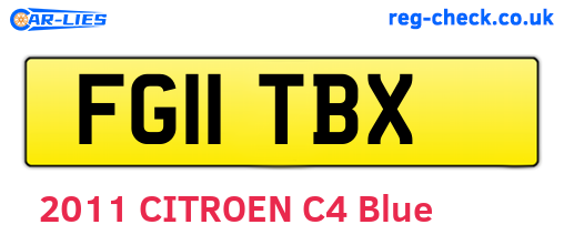 FG11TBX are the vehicle registration plates.